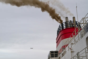 smoke from a ship's engine